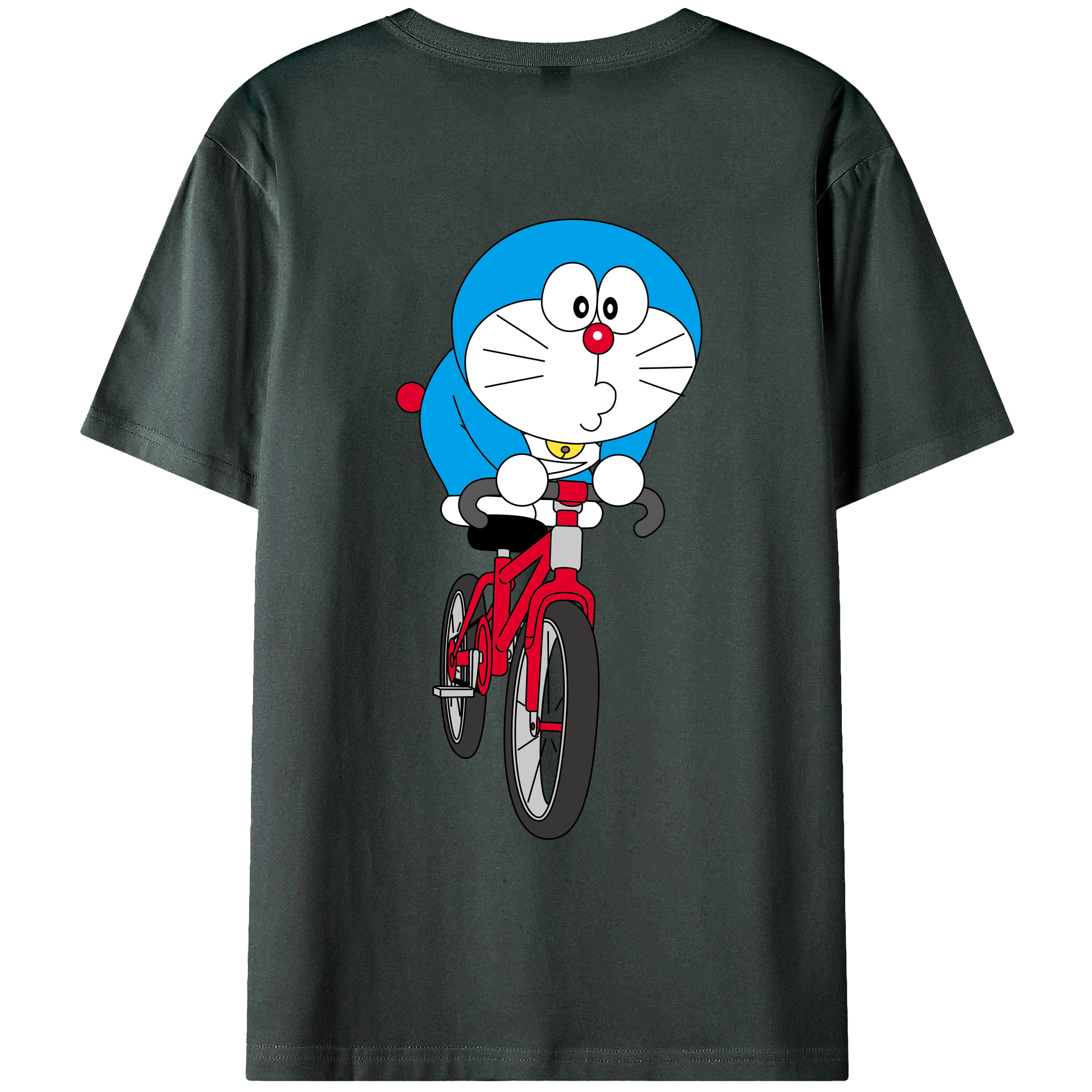 （画像用） ドラえもん Doraemon 綿100％ メンズ半袖Tシャツ（バックプリント） 通気性